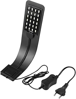 Luz de Aquário, Lâmpada de Clipe para Aquário 2 Cores Luz para Aquário, Lâmpada de Plástico 10W para Aquário Luz LED para Aquário Lâmpada LED para Tanque de Peixes para Aquário (Preto)