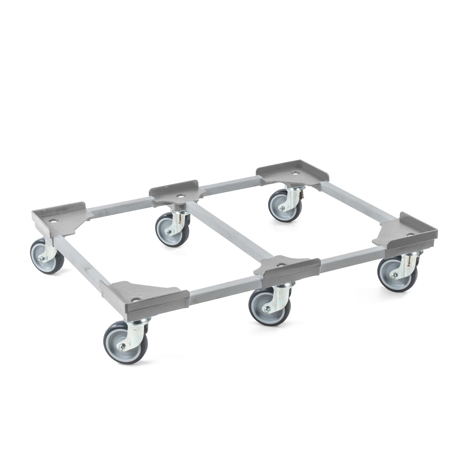 aidB Transportroller Variabel - 800x600-1x unterteilt - Gummiräder 6 Lenkrollen Grau