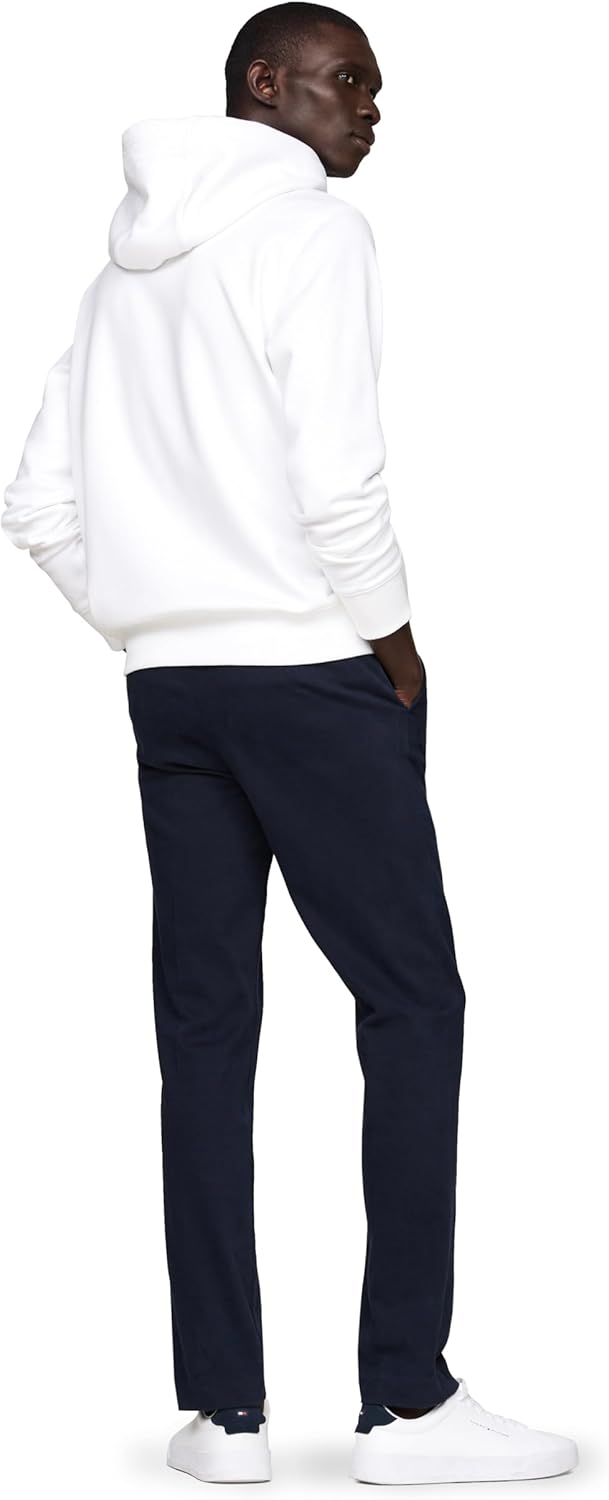 Tommy Hilfiger mens Medium Weight Fleece Hoodie Sweatshirt With Signature Stripe Logo - Image 3