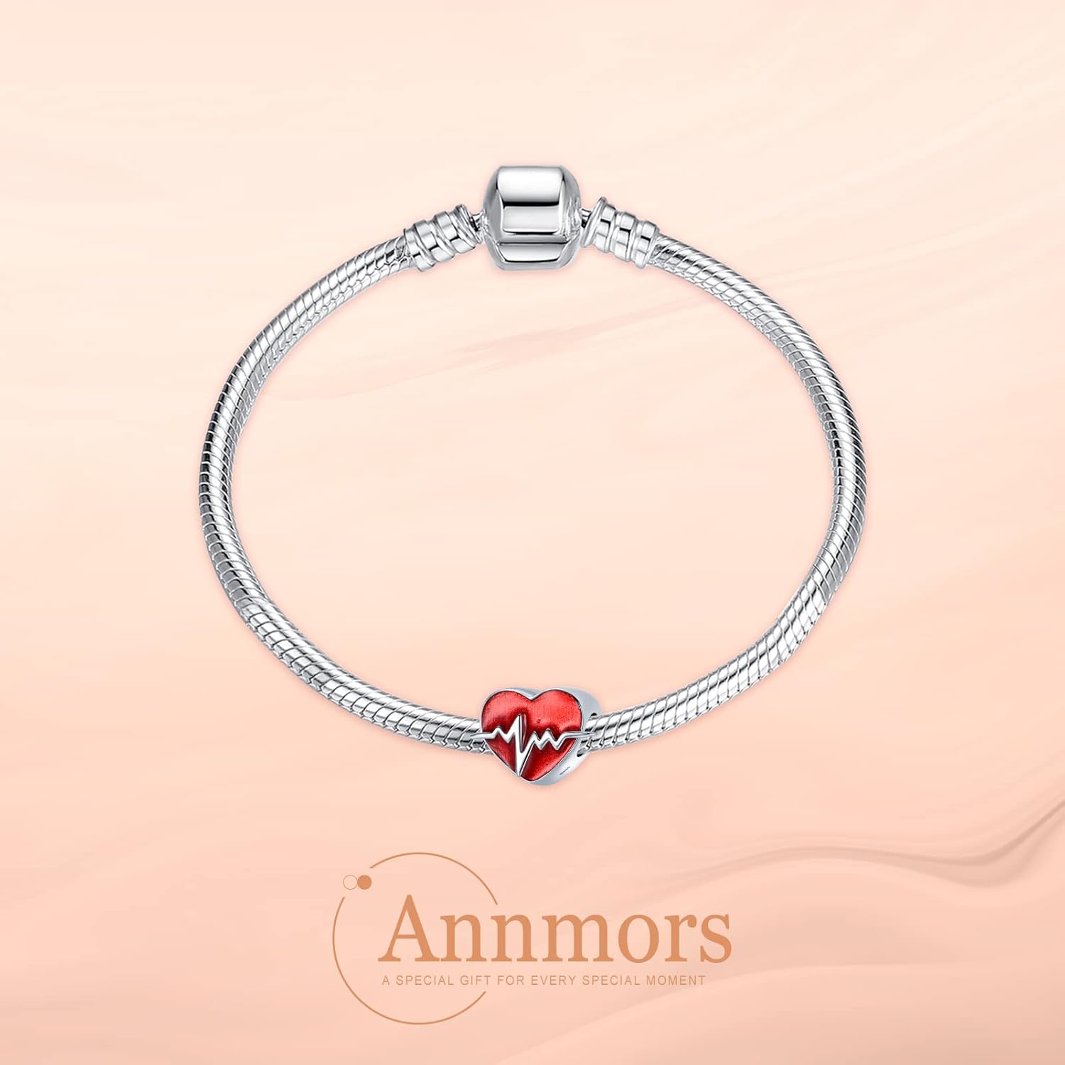 Annmors Charms for Bracelets 925 Sterling Silver Family Friends Angle Love Heart Dangle for Women Bracelet & Necklace Pendant - Image 2