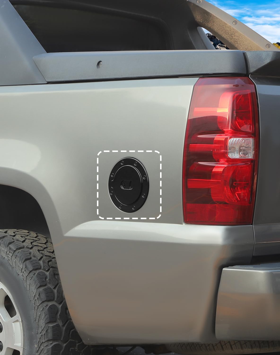 Voodonala Gas Tank Cap Cover Fuel Door Trim Compatible with Chevy Silverado/Tahoe/Suburban/GMC-Yukon/GMC-Sierra 1999-2006, Black