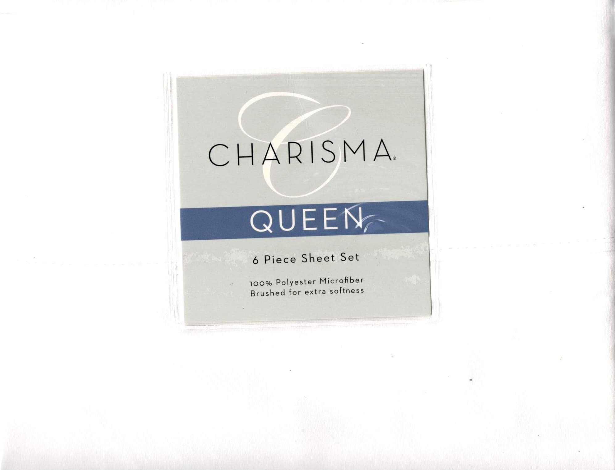 Charisma Microfiber 6-Pc Queen Sheet Set - White