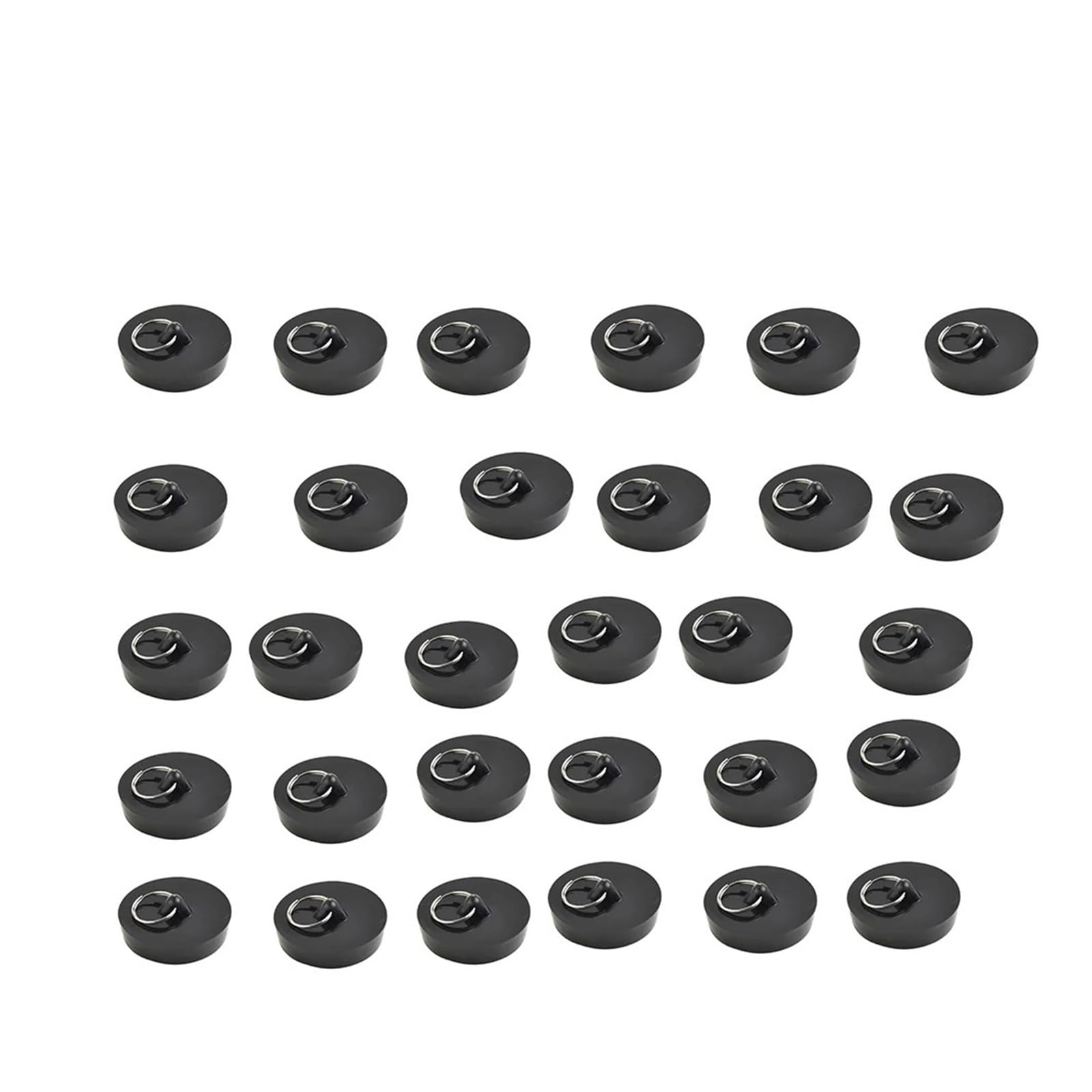 Tappo di scarico in gomma per lavandino Tappo di scarico in gomma for vasca da bagno, cucina, lavelli for lavanderia - Nero Confezione multipla(Black-30pcs)