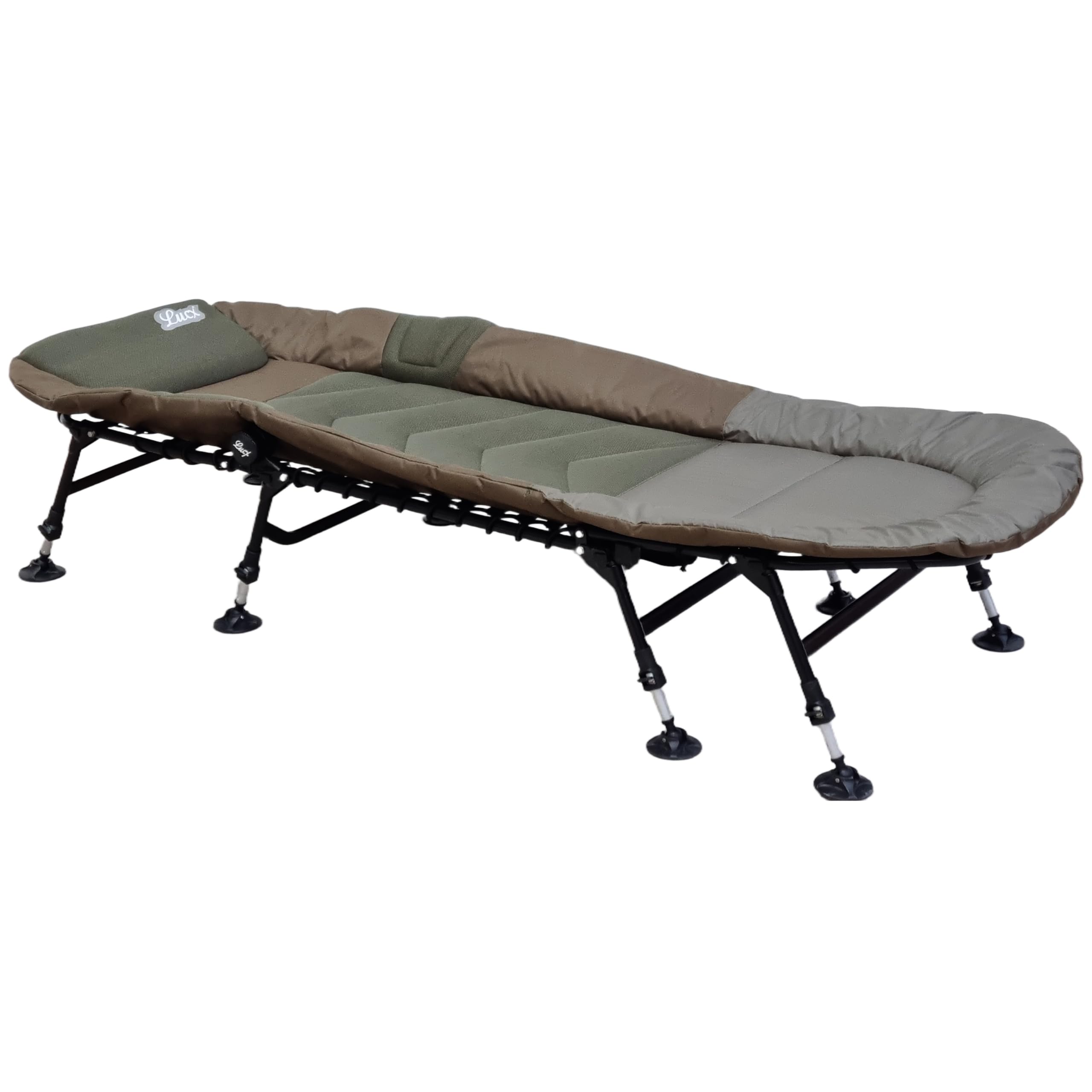 Lucx Patriot Komfort Bedchair Angelliege Karpfenliege 8 Beine Liege mit Matratze Gartenliege Maße (L/B/H): 195 x 80 x 40 cm