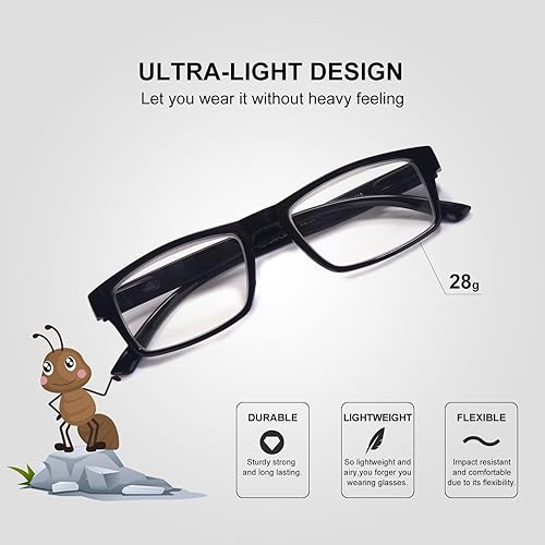 Miniatura 6 de 2 Pack Reading Glasses for Men Women Blue Light Blocking Glasses Lightweight Anti-Glare Computer Game Reader