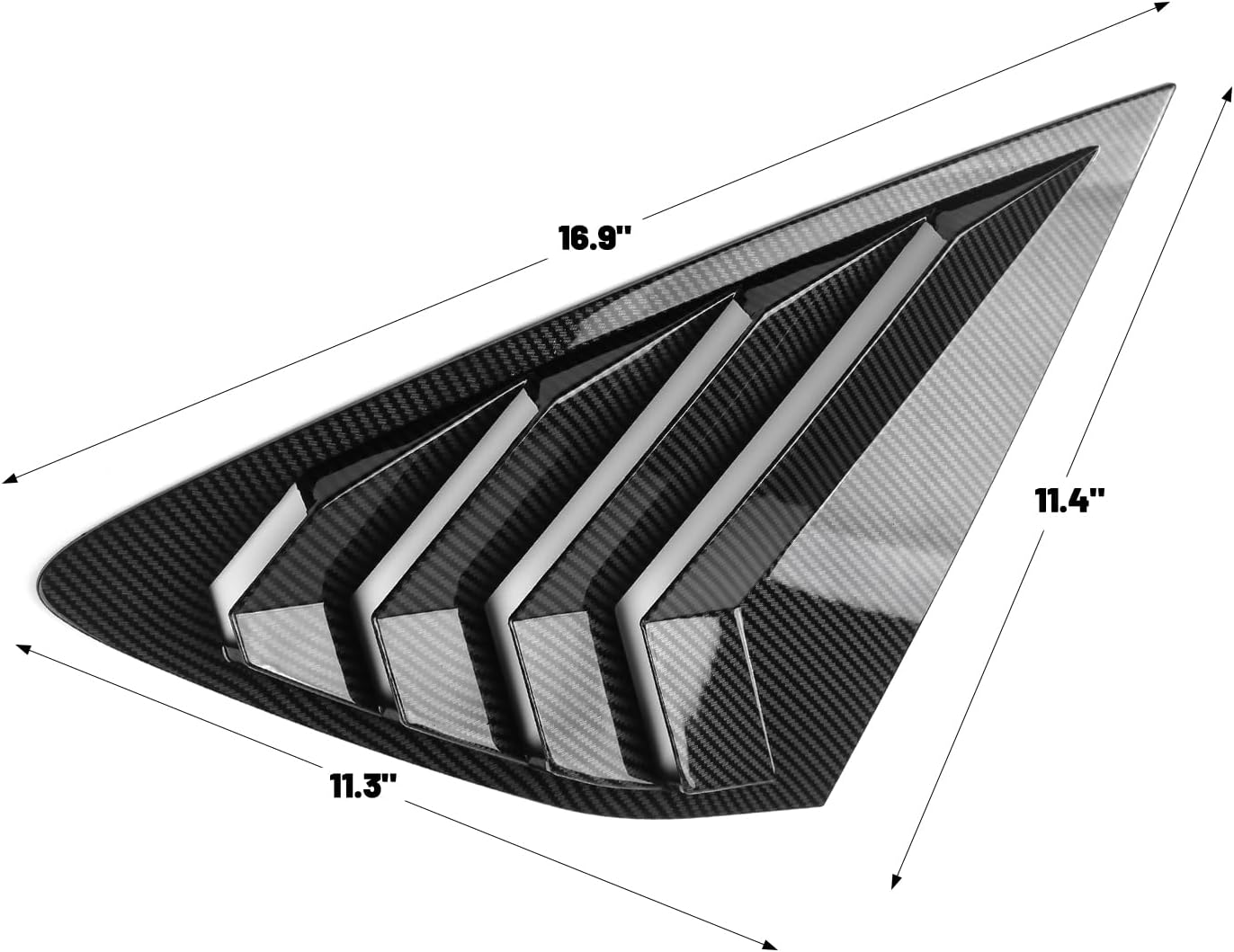Thenice for 11th Gen Accord Racing Style Rear Side Window Louvers Blinds Air Vent Scoop Shades Cover Compatible with Honda Accord 2023 2024 2025 -Carbon Fiber Grain