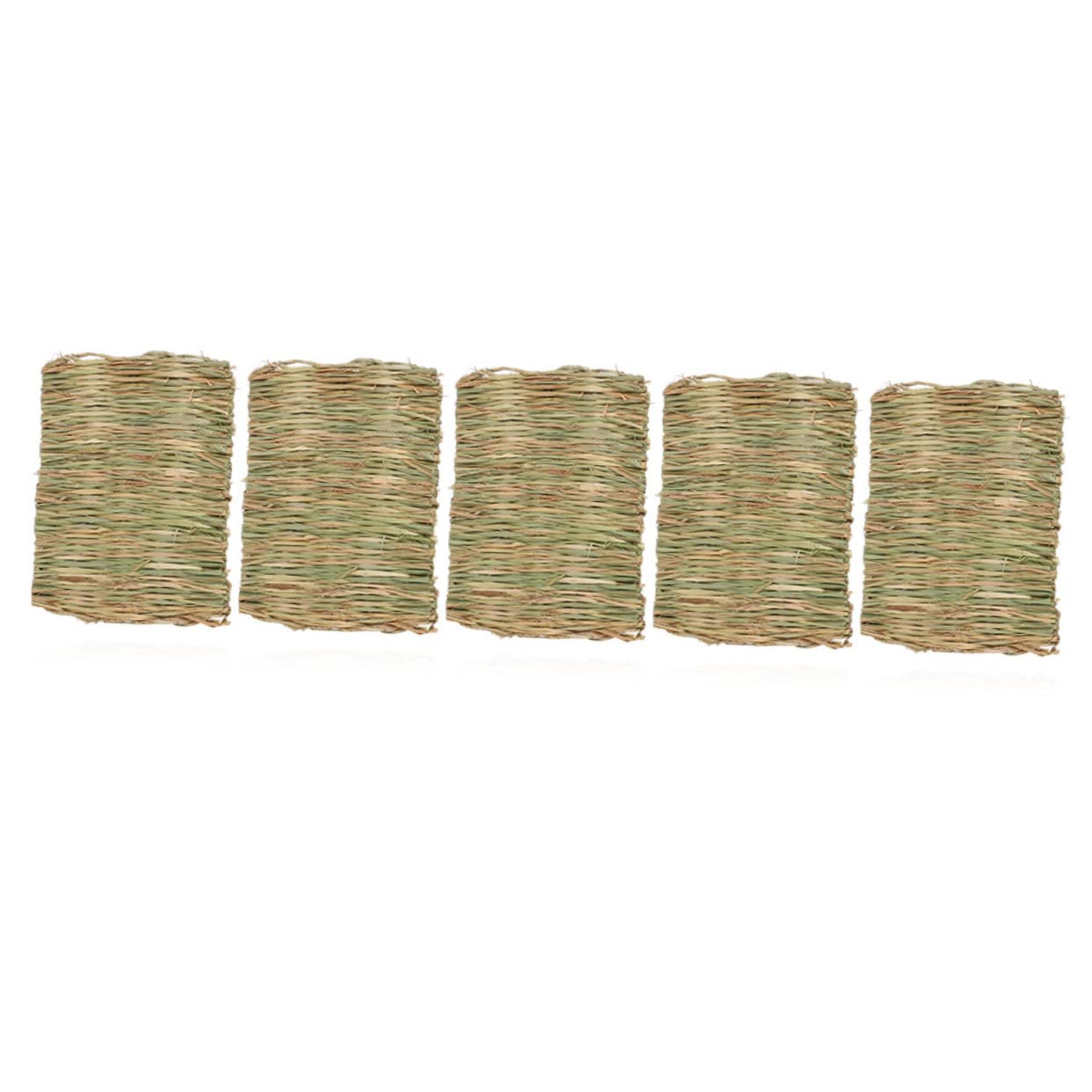 Happyyami 5stücke Naturgrasmatte Für Kaninchen Und Kleintiere Essbares Kauspielzeug Und Gemütliches Bett Für Meerschweinchen Hamster Und Andere Haustiere Und Geruchsneutral