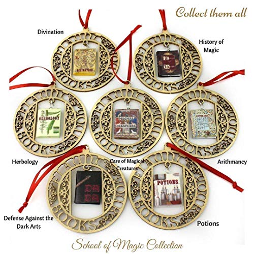 Arithmancy School of Magic Ornament Clay Mini Book Framed Home Wall Decoration Trim Trinket Favor