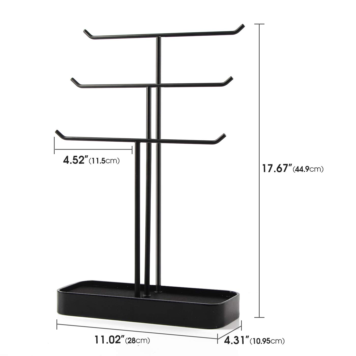 Rotating Jewelry Display Stands Two Layers Wire Hooks Rack