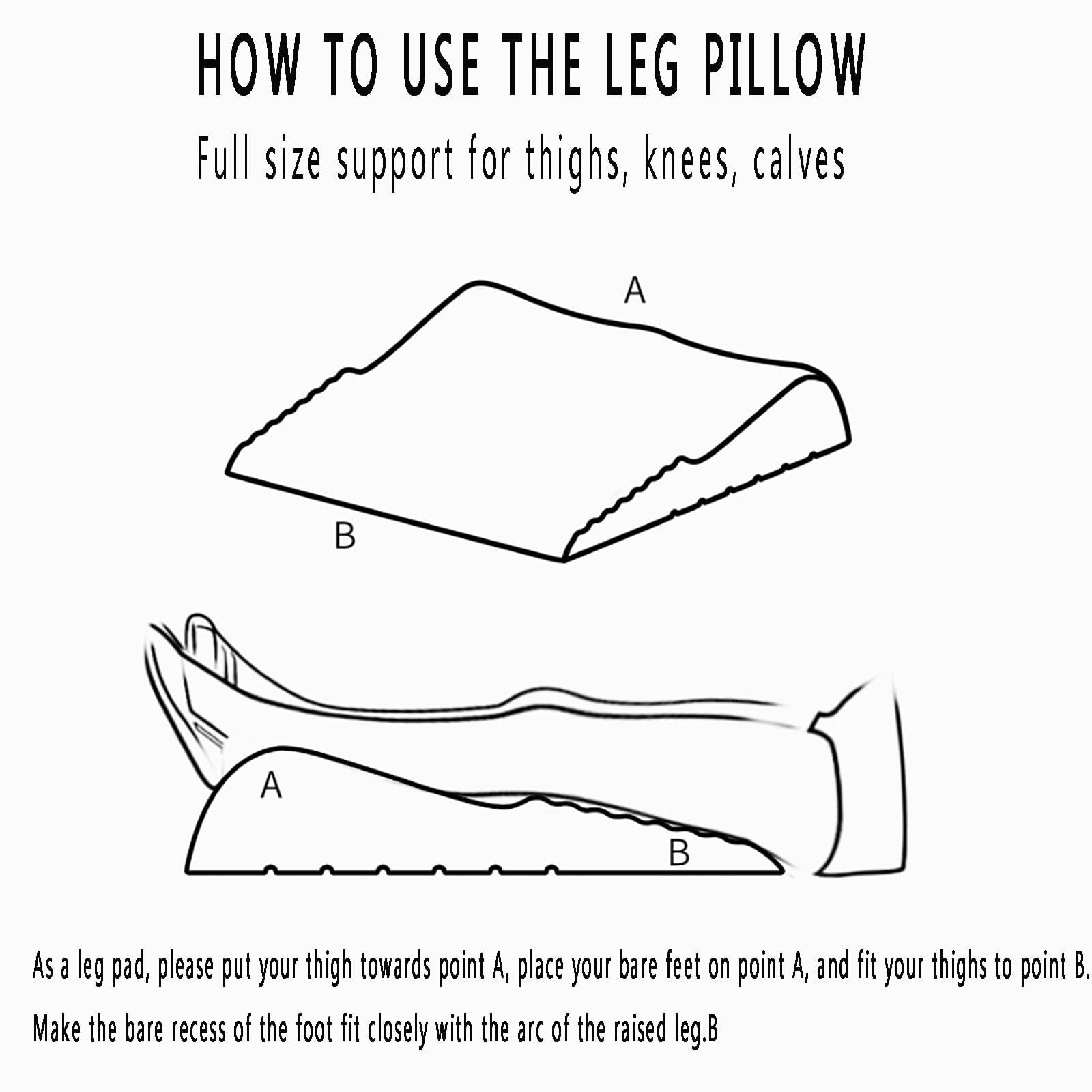 Almohada De Elevación De Piernas con Funda Extraíble Cojín Inclinable De Espuma con Memoria para Dormir,Leer,Alivio del Dolor De Cuello Y Piernas