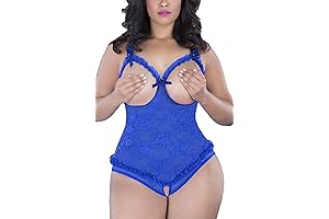 Open-Breast Lace Teddy Bodysuit