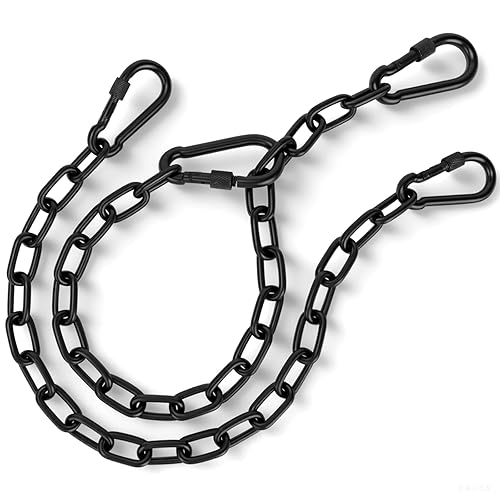 2 Pack 25in Hanging Swing Chain with 4 Carabiners, 440LB