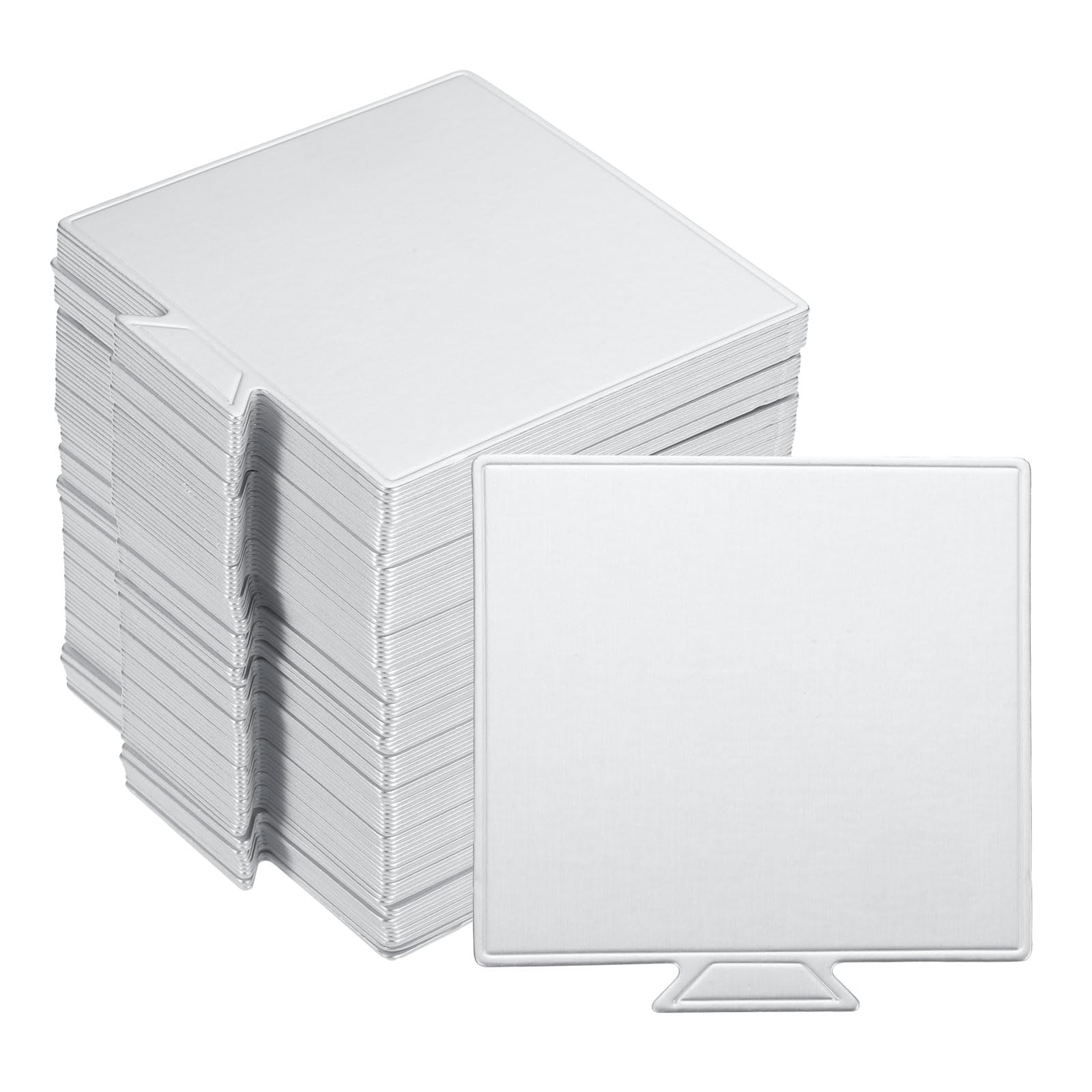 Mini planches à gâteau carton carré argenté uxcell pour pâtisserie dessert cupcake résistant