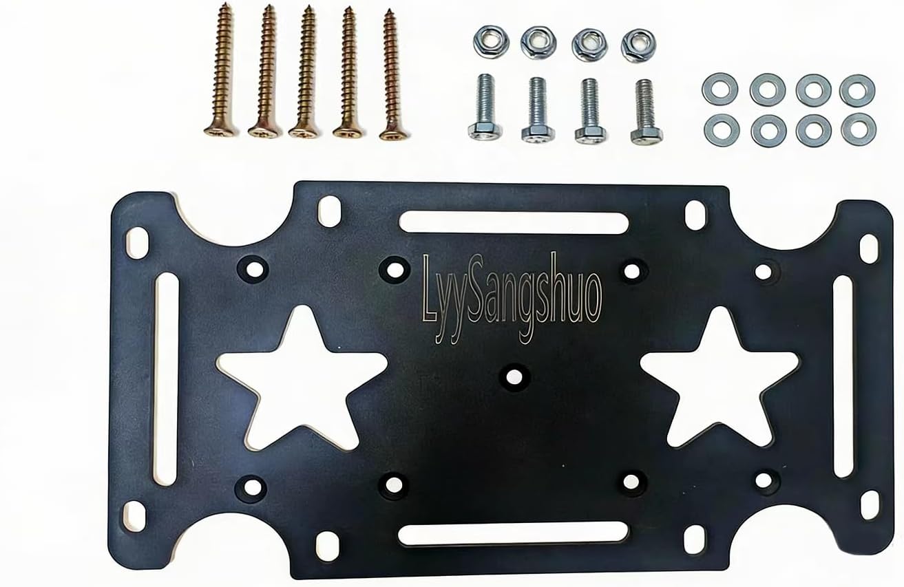 Mailbox Mounting Bracket, Plate for Post Mount Mailboxes, 1/8" Thick, Bottom Mount,Black Steel,（1 Pack）