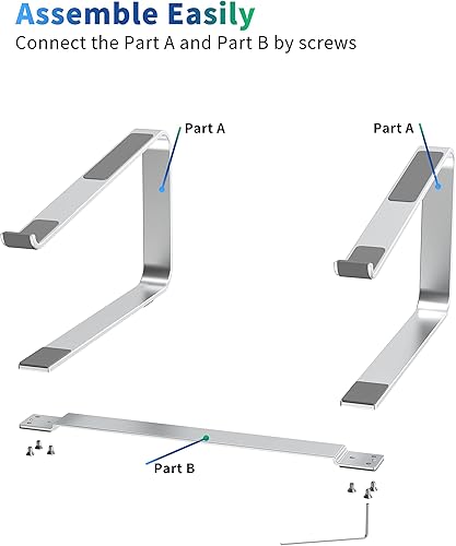 Miniatura 4 de SOUNDANCE Soporte para laptop para escritorio elevador de computadora de metal soporte de PC resistente y estable elevador ergonómico para