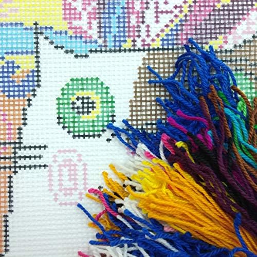 Brvsk Ferine Stamped Cross-Stitch Kit for Adults and Beginners — Beloved Cat 16″ × 16″ with Clear, Precise Printed Design on Cotton Canvas; Includes 2 Needles, Yarn, and Easy-Read Chart image 5