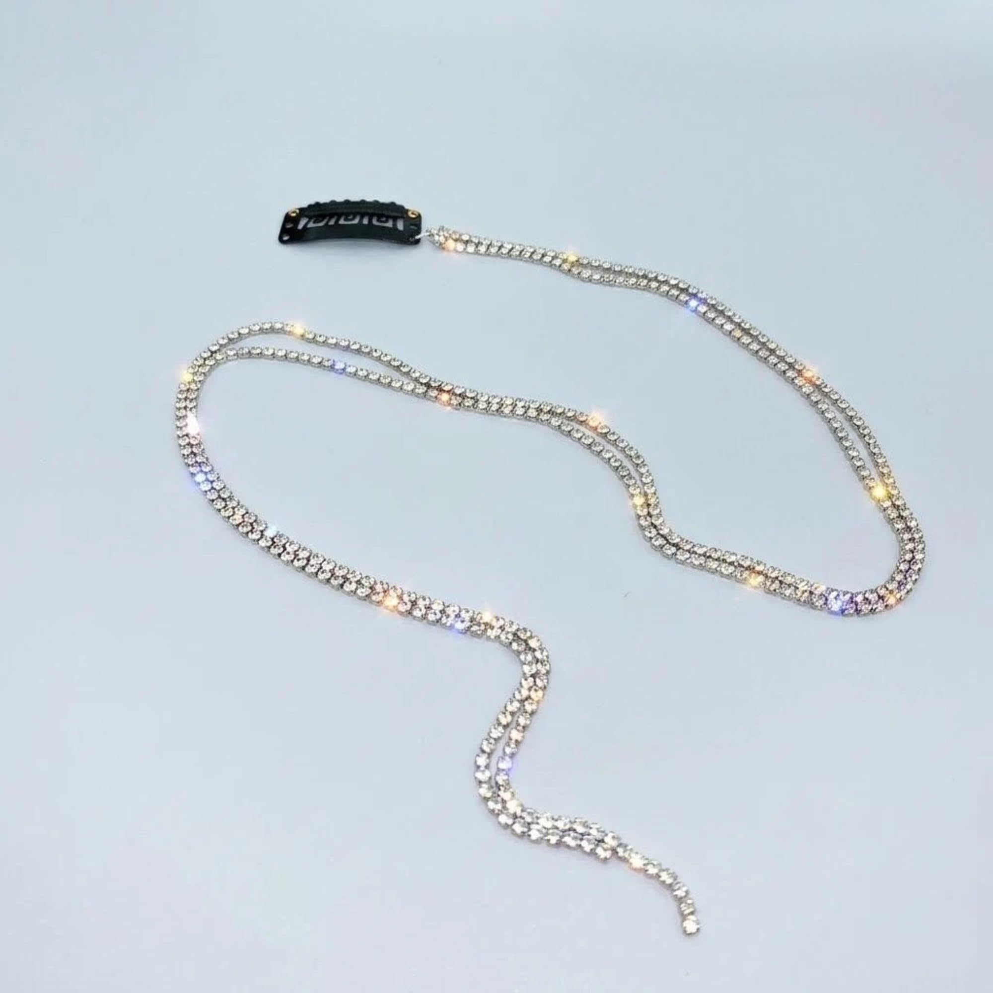 Rhinestone Tassel Hair Clip, Alloy Barrette with Long Decorative Chains for Weddings, Parties and Formal Hairstyles