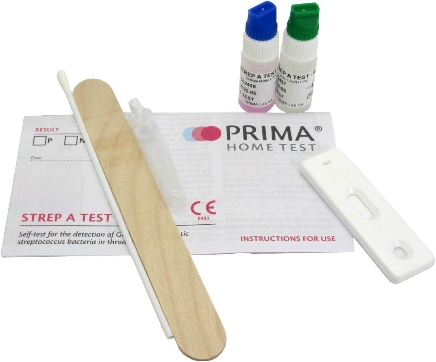 Prima Strep A Test - Quick & Accurate Streptococcus A Infection Detection for Sore Throats - Easy Home Use