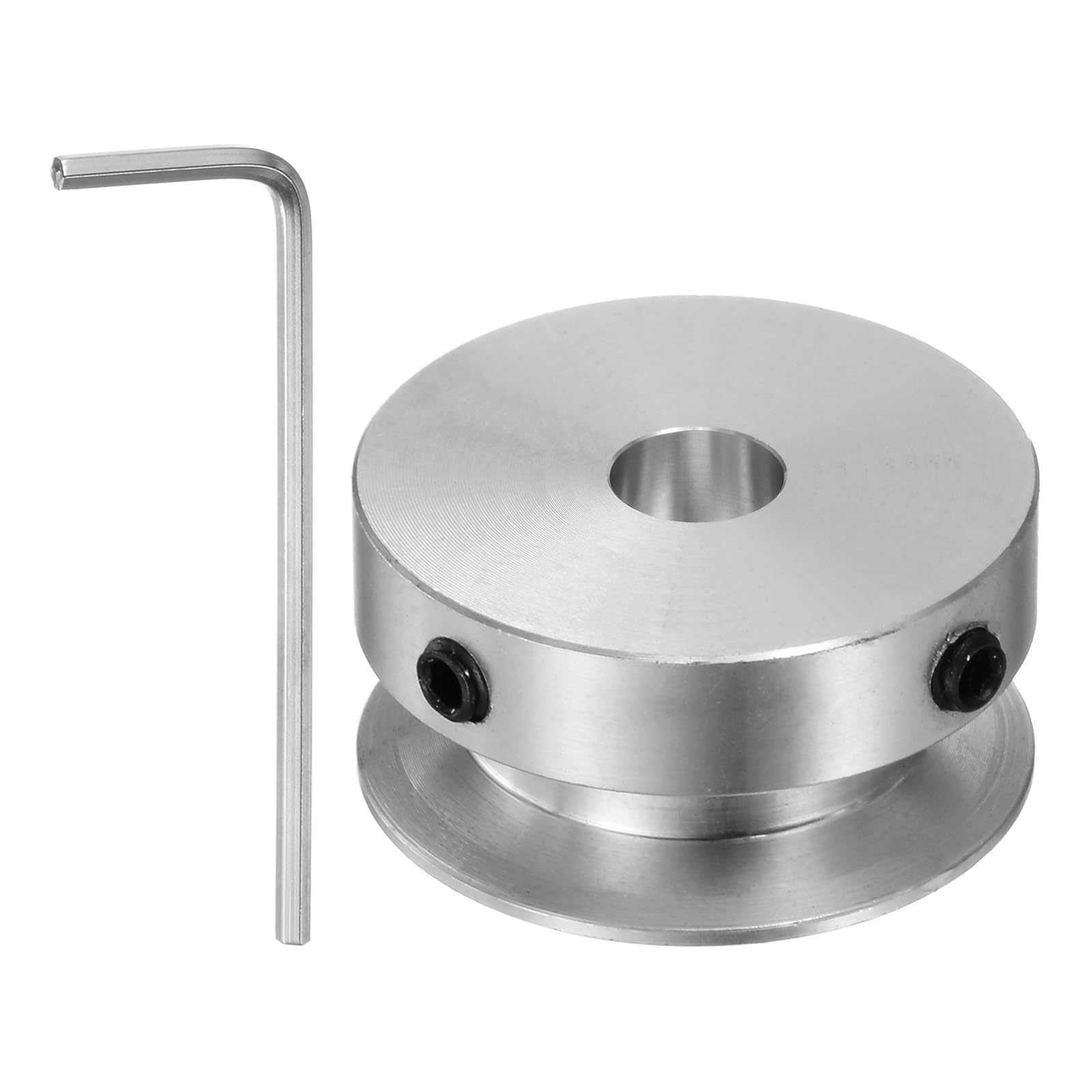 sourcing map Polea de Ranura Única 8mm 30mm Aleación de Aluminio con Llave Hexagonal para Máquina de Perforación