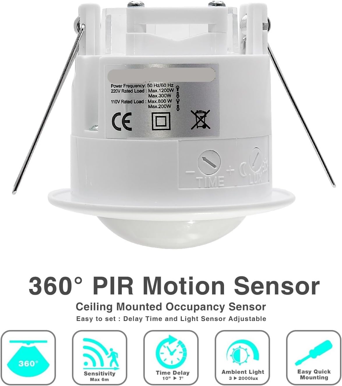 Ceiling Mount Motion Sensor 360 Motion Sensor 110v-240v Occupancy Switch for Ceiling