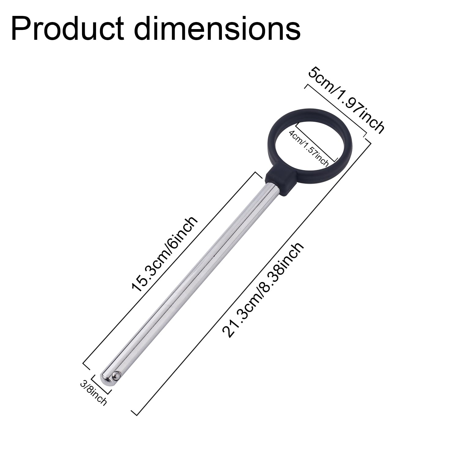 Pasador De Peso En Forma De Anillo – Diámetro 0,95 Cm, 15,3 Cm De Largo, Acero Al Carbono Y Plástico, Para Máquinas De Gimnasio