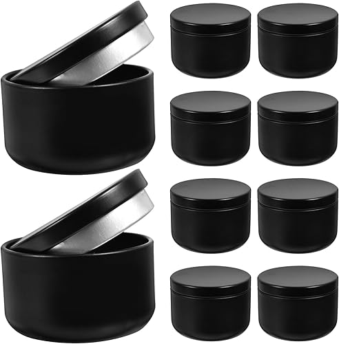 Luxshiny Latas de té de 1.7 fl oz con tapas herméticas, 10 tarros redondos de metal para caramelos, hojalata, caja vacía para galletas, para boda,