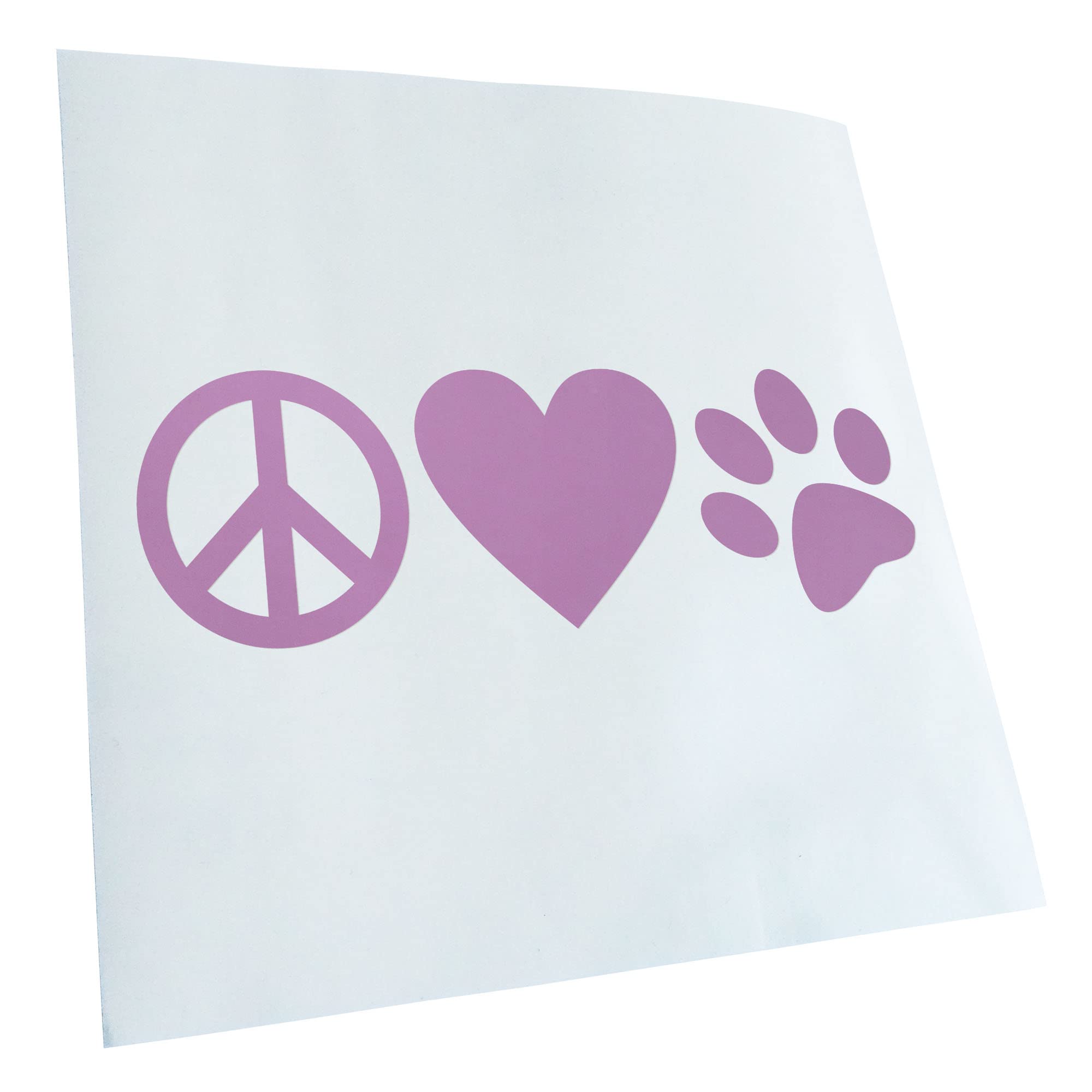 Kiwistar - Car Sticker - Peace Love Animals - Lilac - 24 x 8 cm - Rear Window Car Sticker Weatherproof for Car Truck Moped Truck - Sticker Exterior Self-Adhesive Tuning Accessories for Window Vehicle