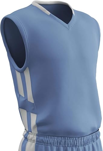 Champro Men's Jersey Muscle Dri Gear Maillot de Basketball en Polyester, Bleu Cl