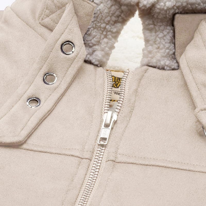 Image of CAHOOT Men's Front Zipper Jacket with Fleece for Casual Wear | Long Sleeve | High Neck | Zipper Closure | Suede Jacket Crafted with Comfort Fit for Everyday Wear