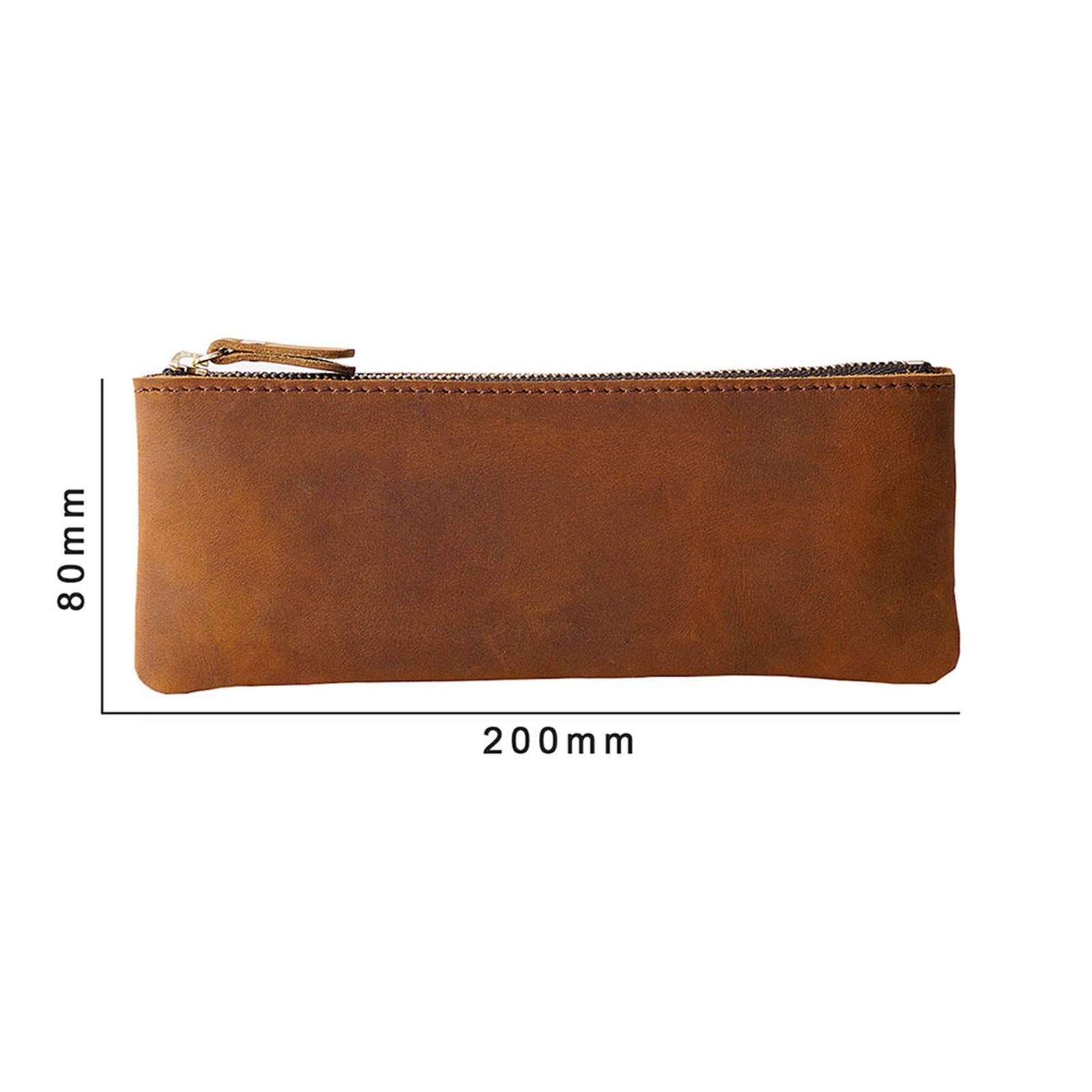 Estuches para lápices, Student & Professionals Essentials Durable Estuche para lápices de cuero genuino, práctico estuche para bolígrafos, caja de almacenamiento para llevar en la bolsa (verde oscur