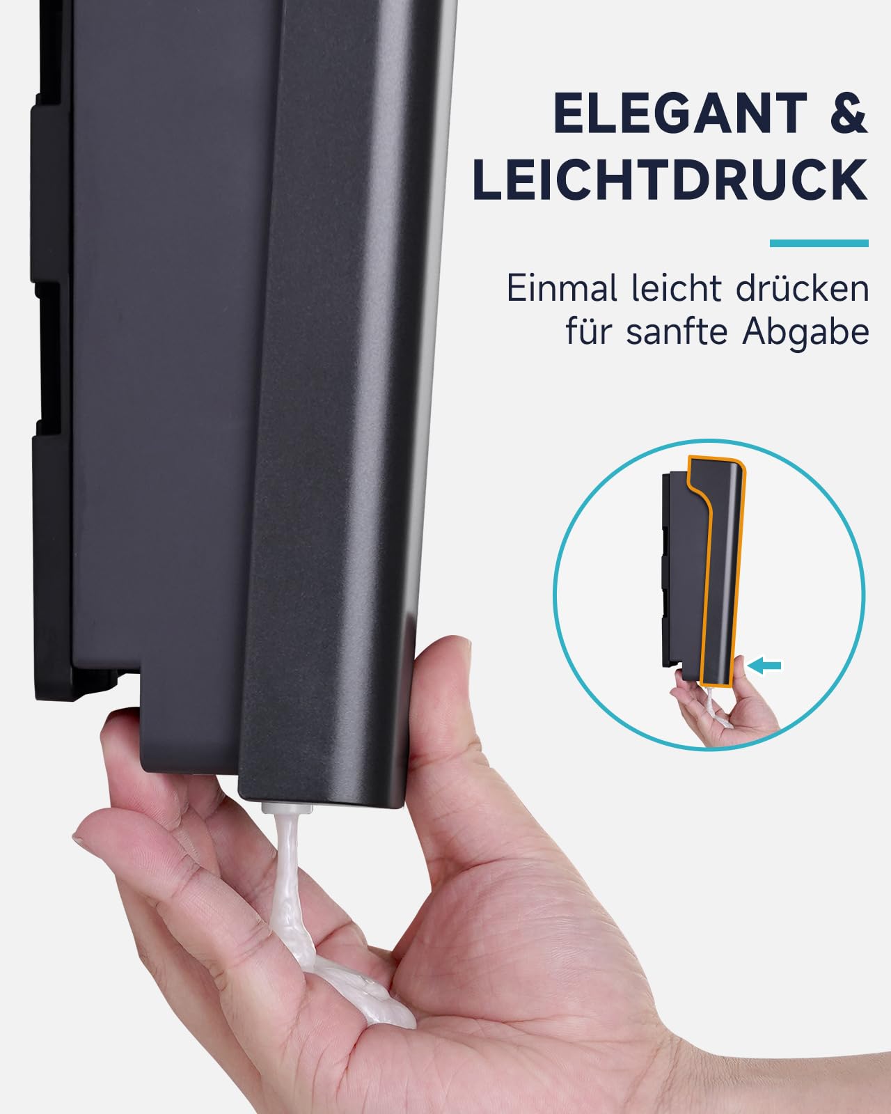 AIKE EasyPush Duschspender, Bohrfreie Wandmontage Für Shampoo & Spülung, Spart Platz, Dreifach
