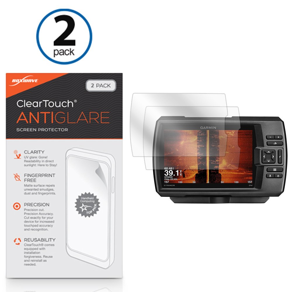 BoxWave Screen Protector Compatible with Garmin Striker 7sv - ClearTouch Anti-Glare (2-Pack), Anti-Fingerprint Matte Film Skin