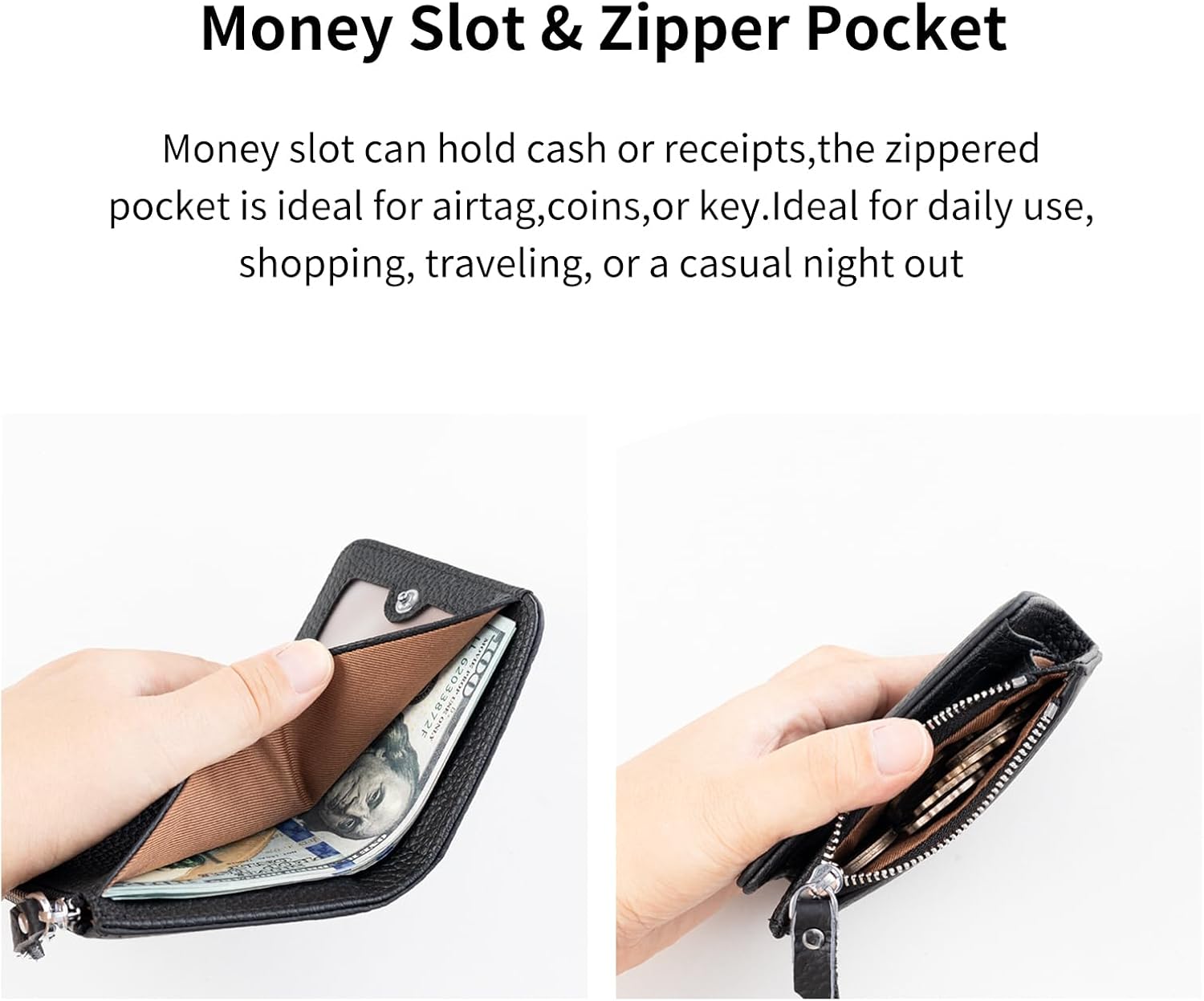 Small Wallet Women Soft Leather RFID Blocking Card Holder with Zipper Pocket Bifold... - Image 5