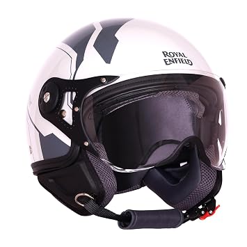 Royal Enfield Airforce 1901 Open Face Helmet | Certification: ISI & DOT | High Impact Grade ABS Shell | High Strength EPS Liner for Added Strength| Sleek Aviator Inspired Design | Gray (M) 58 CM