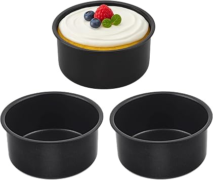 4 Inch Cake Pan, Nonstick, Mini Round Cake Pans, Air Fryer Muffin Pan