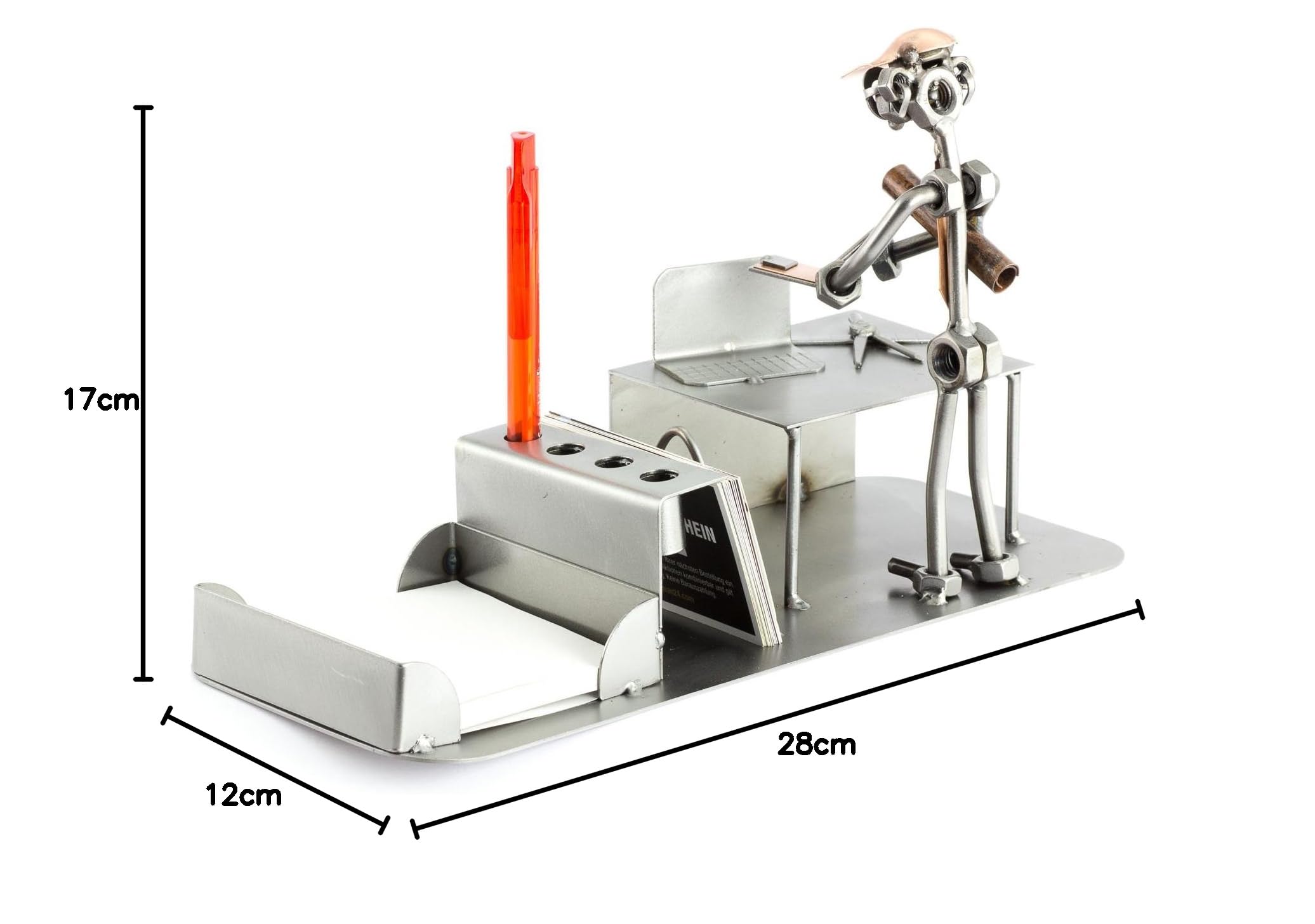Steelman24 I Omini di Viti Ingegnere con Organizer per Ufficio I Idee Regalo Originale I Soprammobili in Metallo I Modellino