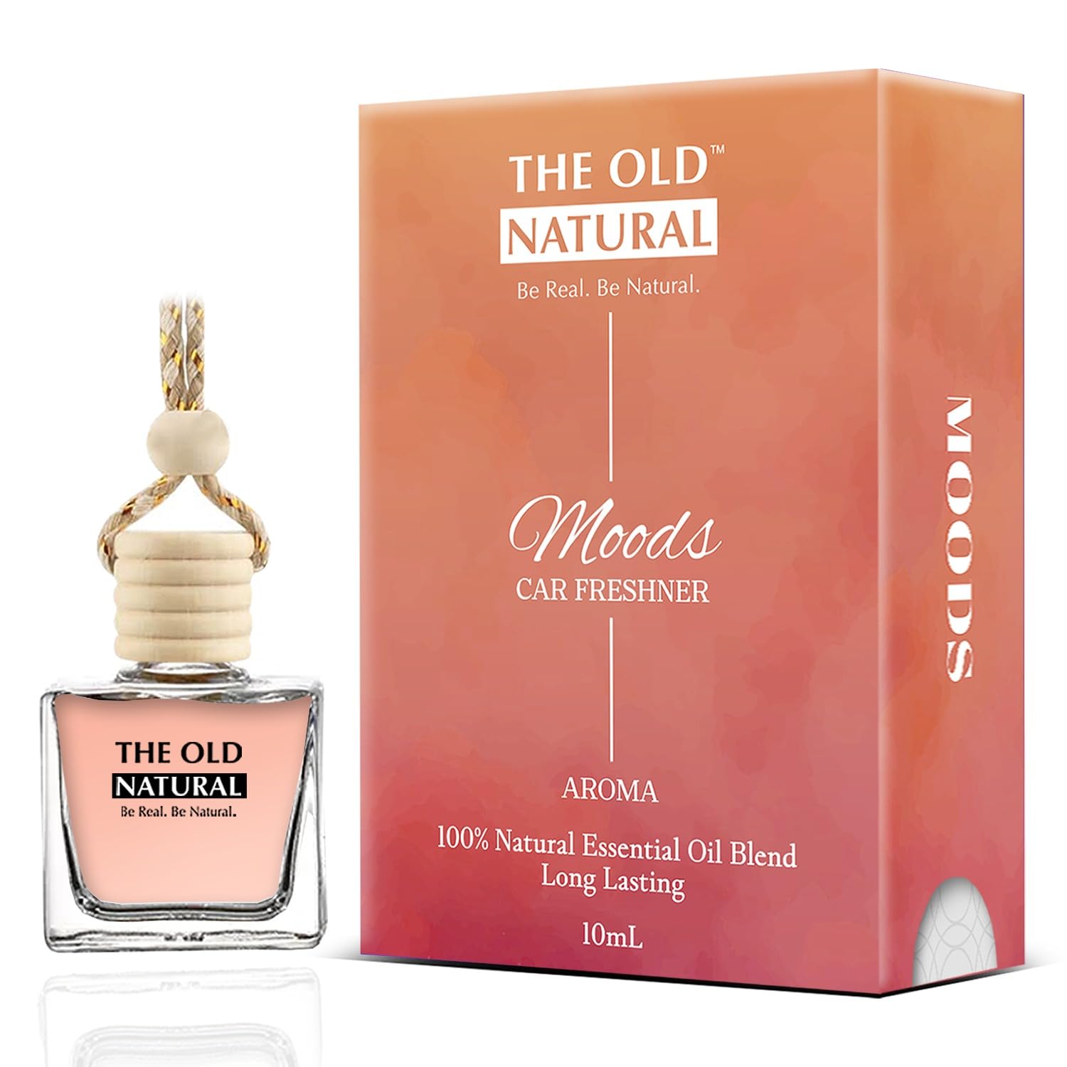 The Old Natural Car Perfumes with Essential Oils Fragrance in Glass Bottle with Wooden Diffuser