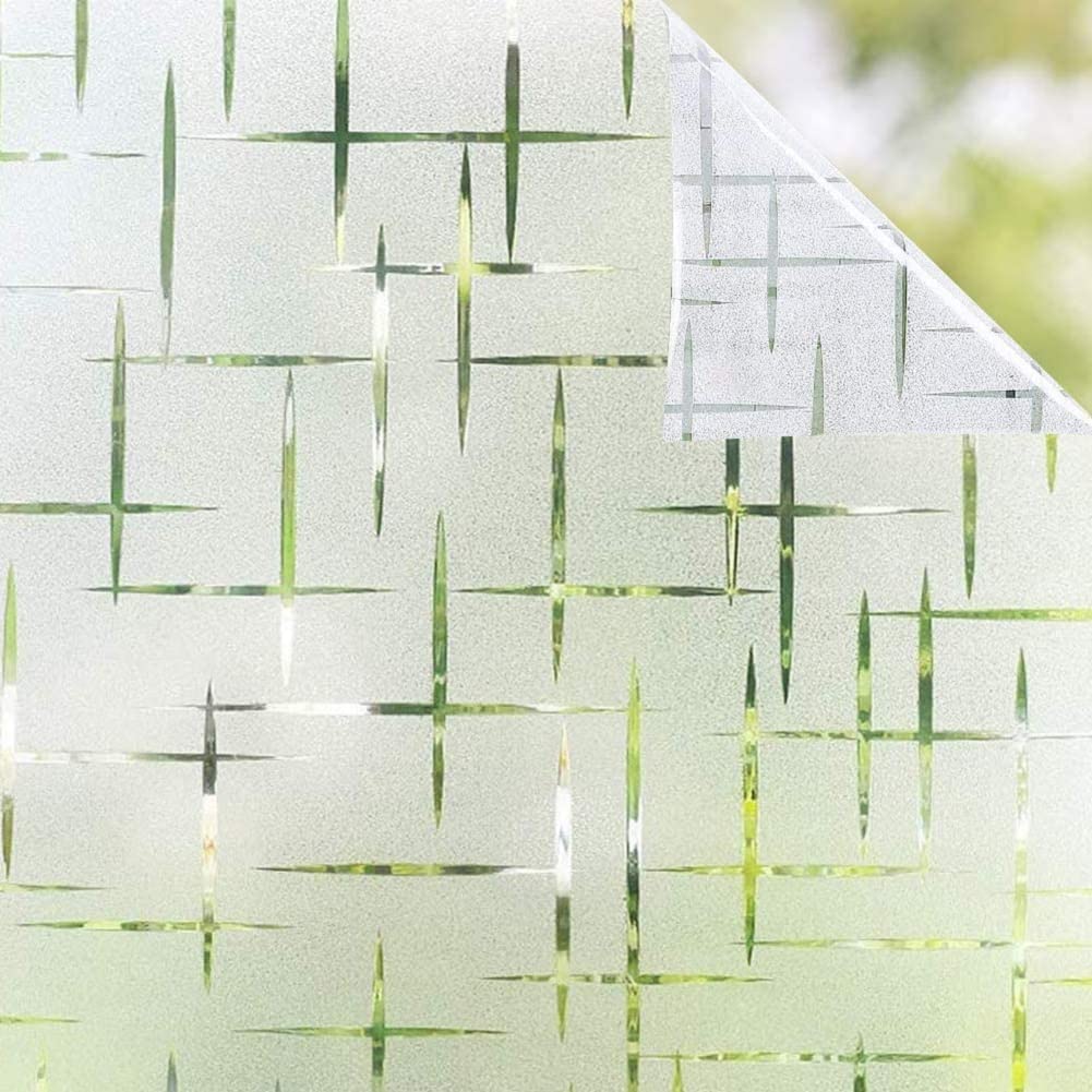 A1 Decor 3D Vinyl Self Adhesive Window Films for Glass Privacy Frosted Glass Films Decorative Window Glass Sticker Home/Office Glass/Bathroom/Living Room-Sparkle White (24X60 InchInchs) Pack-1