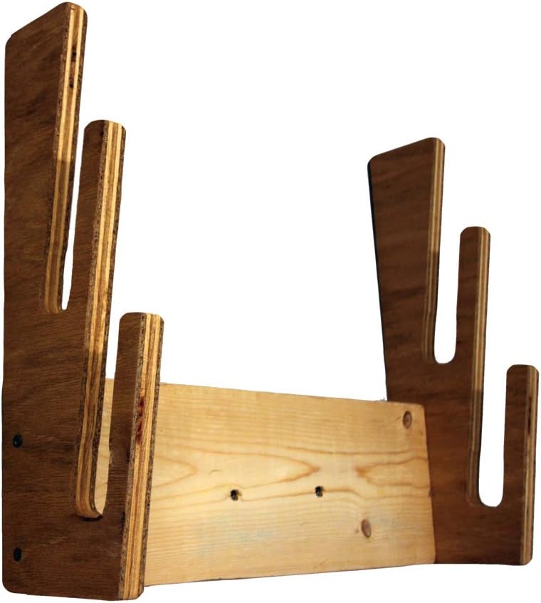 Double Board Wall Rack Natural Wood, for Indoor Use