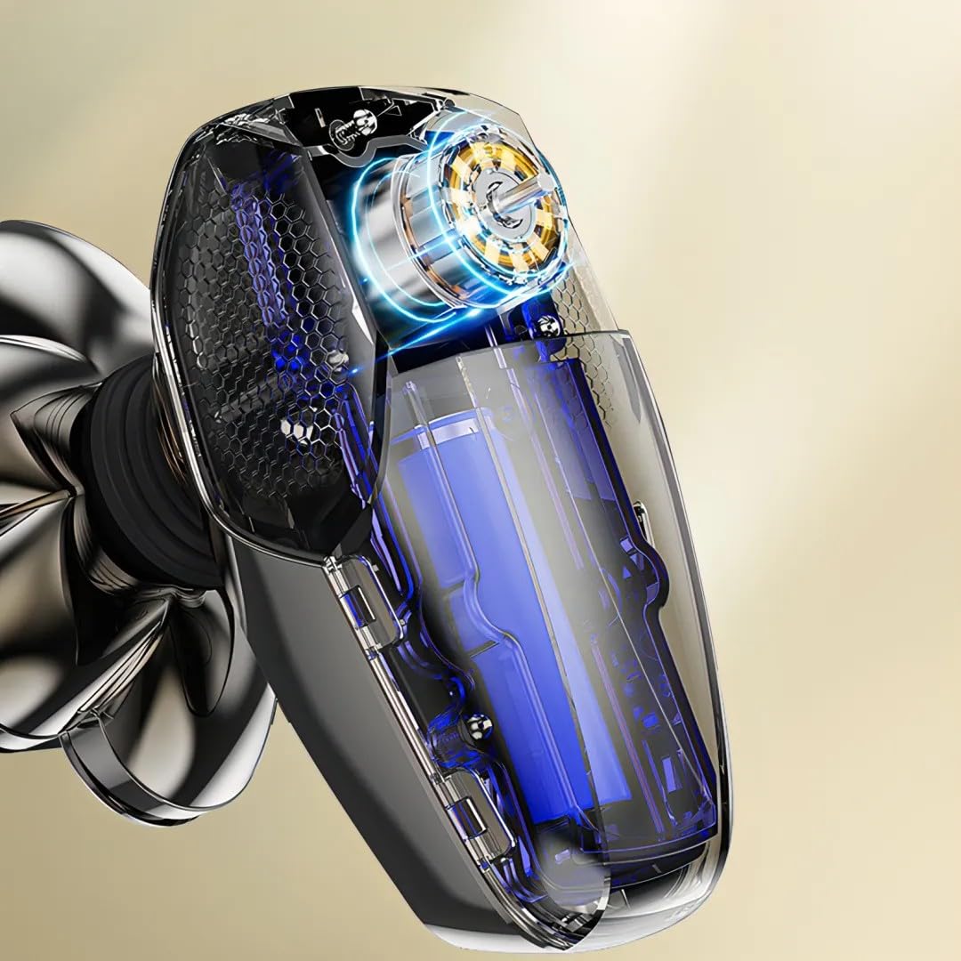 korons Rasoir électrique 5 en 1 pour hommes chauves avec tête flottante 7D - Écran LED étanche IPX7 pour une utilisation humide/sec(Ensemble cinq en un)