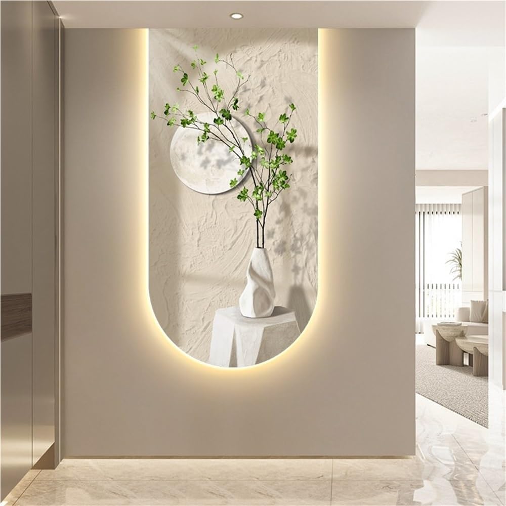 YUAFVSI Lighted Wall Art Decor, Modern Wall Sculpture Painting Decoration, Plug-in Power Supply Hanging Mural for Bedroom, Living Room, Entrance(E,47.2×23.6in)