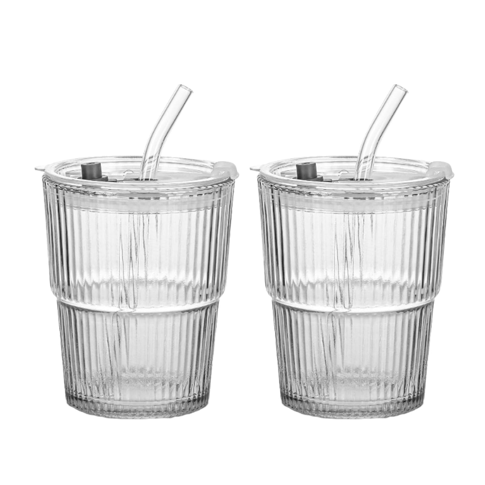 Tasse en verre de 400 ml avec paille en verre pour éviter les goûts de plastique