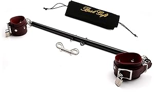 TMEOIIPY Black Stainless Steel Adjustable Spreader Bar and 2 Red Straps Set,...