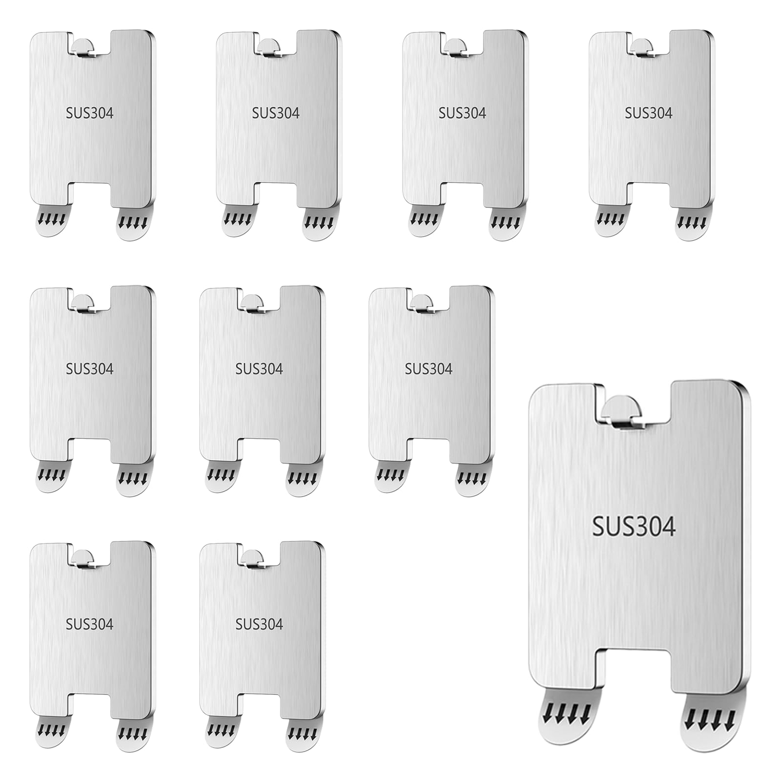 10pcs Picture Hooks No Nails, Picture Hanging Hooks, Self Adhesive No Nail Picture Hanging Strips, No Nails Drywall Picture Hanging Kit for Frames,Wall Art,Home Decor(Silver)