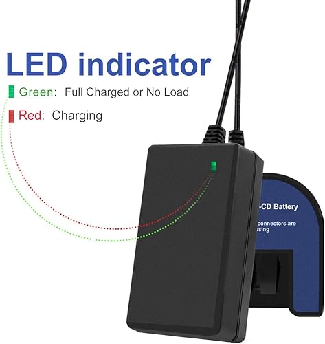 Miniatura 6 de Exmate Paquete de 2 baterías Ni-MH de 3.5Ah 18V con cargador Ni-MH/Ni-Cd de 1.2V-18V compatible con Black and Decker HPB18 HPB18-OPE HPB18-OPE2