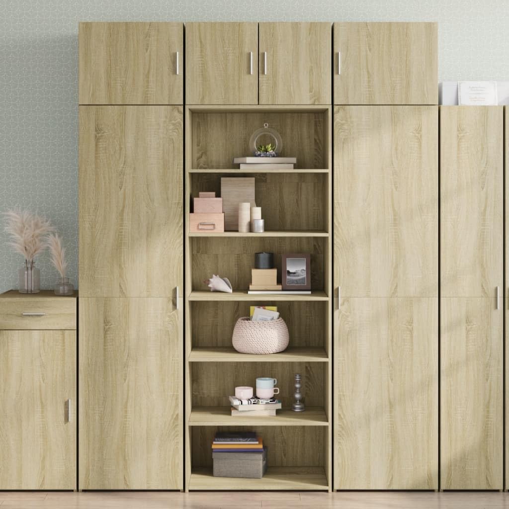 Meuble de rangement chêne Sonoma grande armoire salon