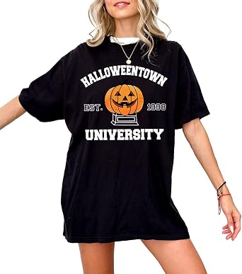 Halloween Town University T-Shirt - Jack-o-Lantern - Casual Short Sleeve Crew Neck Tee for Men, Women, Unisex, 100% Cotton