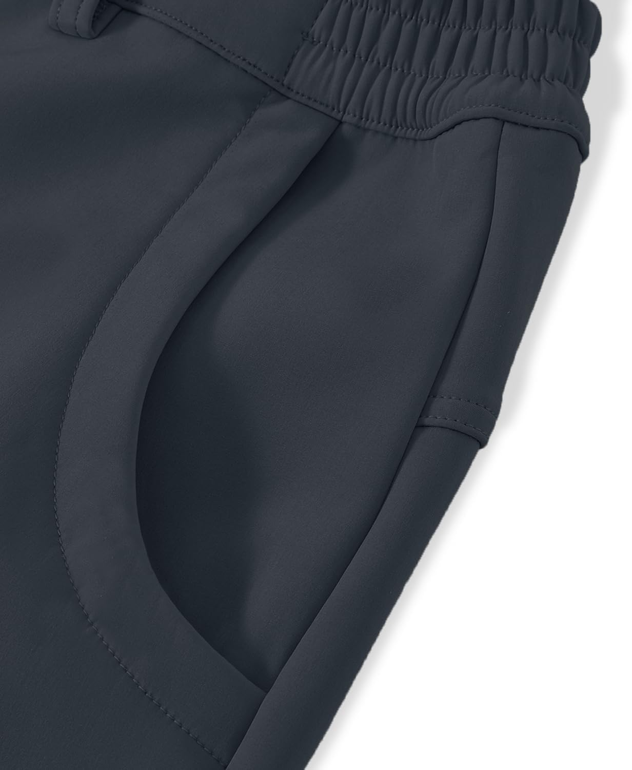 BASUDAM Men's Cargo Work Pants Snow Waterproof Softshell Winter Fleece Lined Insulated Outdoor Mountain with 6 Pockets