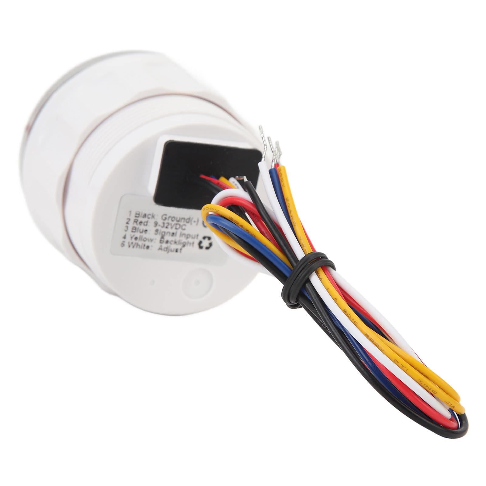 Bootskraftstoffmesser, 240–33 Ohm, 52 Mm, Digitale Kraftstoffstandsanzeige E-1/2-F, Universell, DC9–32 V, Kompakt, mit Bunter Hintergrundbeleuchtung für Wohnmobile (Weißes Zifferblatt,