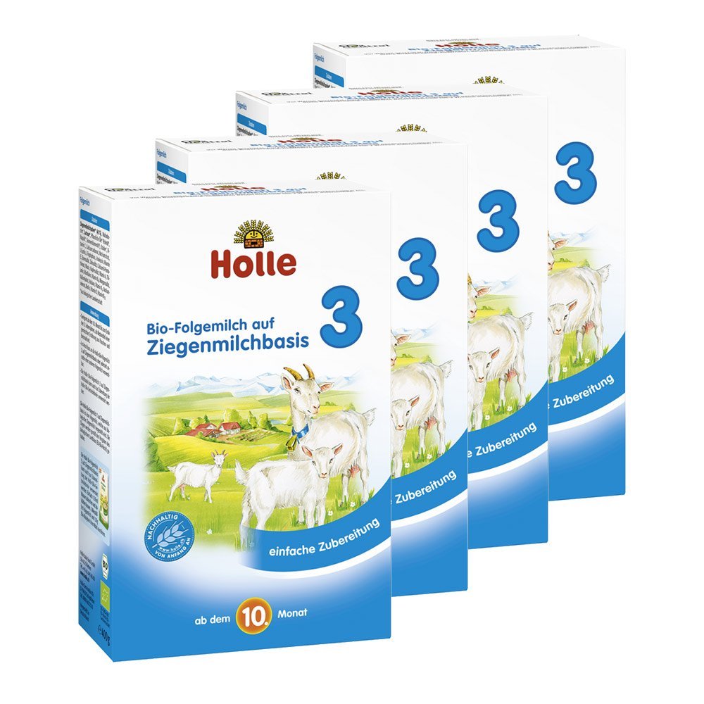 Holle Bio Folgemilch 3, auf Ziegenmilchbasis, 4er Pack (4 x 400g)